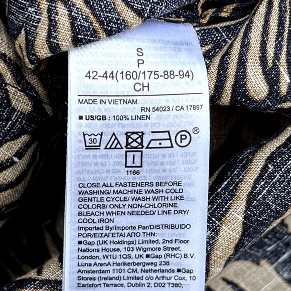 Banana Republic Heritage Expedition Zebra Print Button Down Top Linen Womens S - Picture 10 of 10